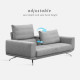 Aston Recliner Sofa, 210, Grey (with ottoman) [In-Stock x2]